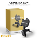 (COMPRE 1 LEVE 2) ClipJetta 2.0™ - Suporte de Celular Automotivo 3 em 1