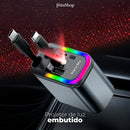 Carregador Turbo 4 em 1 Automotivo com Cabos Retráteis e Projetor Galáctico - Jetta ChargeLux™ [ESTOQUE LIMITADO]